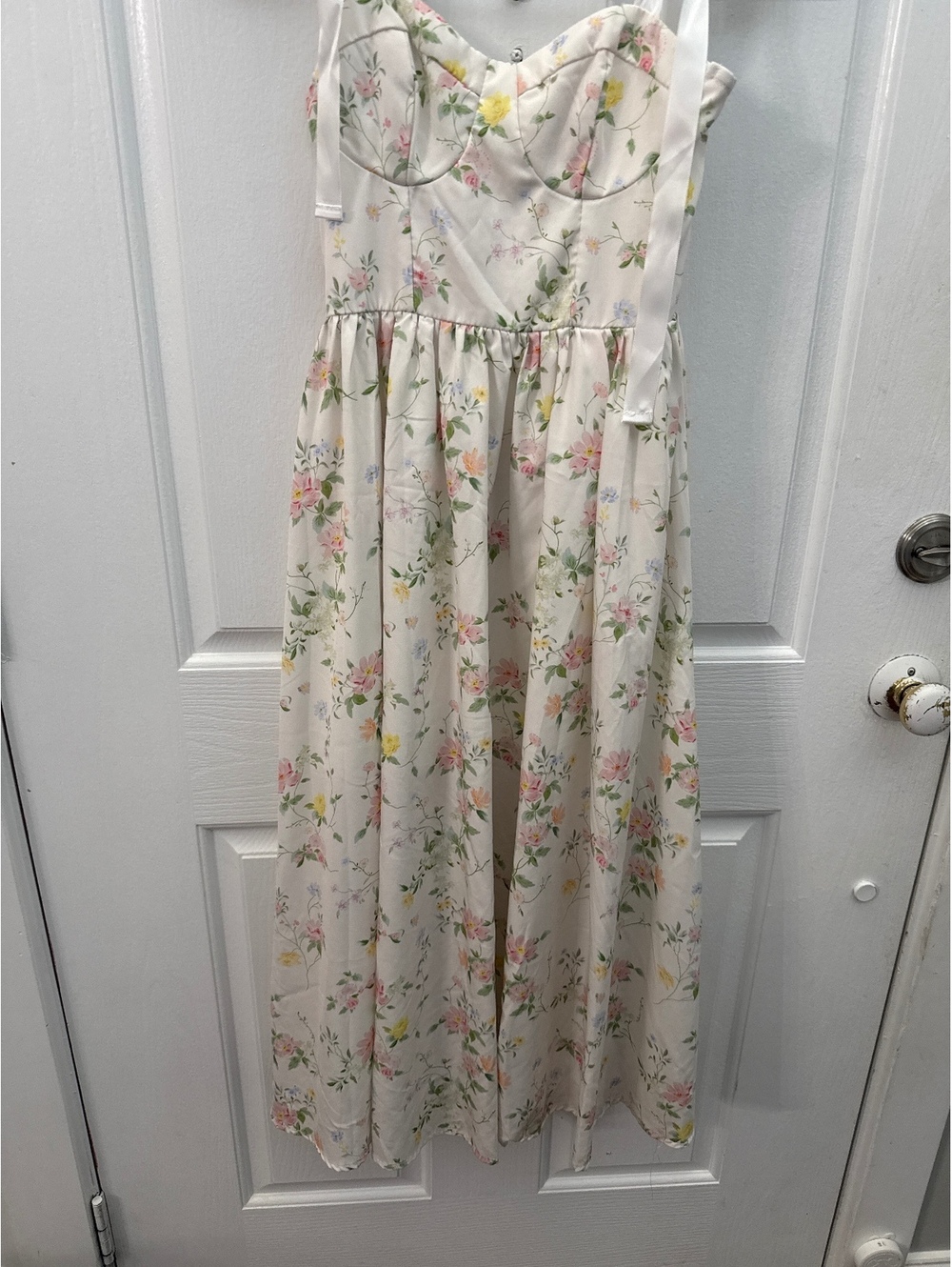 SHEIN Floral Print Sleeveless Midi Dress with Tie Straps, Size XS